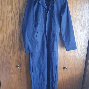 Red Kap Men Black Snap Front Twill Action Workwear Jumpsuit Coverall Sz 34/40 RG